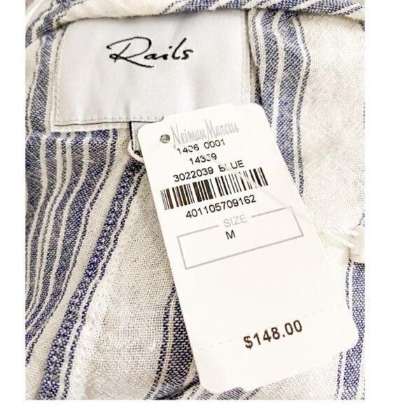 NWT Rails Athena Striped Wrap Top blue/white Size M - Picture 10 of 13